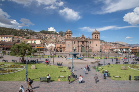Blick über den Plaza de Armas in Cusco