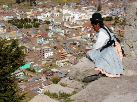 Blick über Copacabana in Bolivien